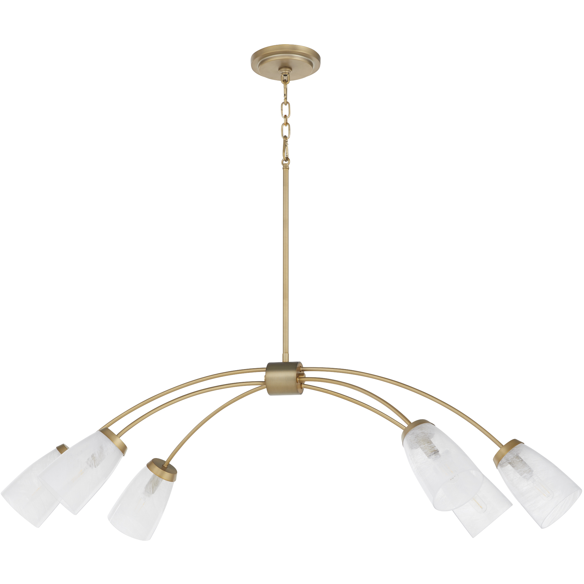 Arpeggio 6 Light 48 inch Aged Brass Linear Chandelier Ceiling Light