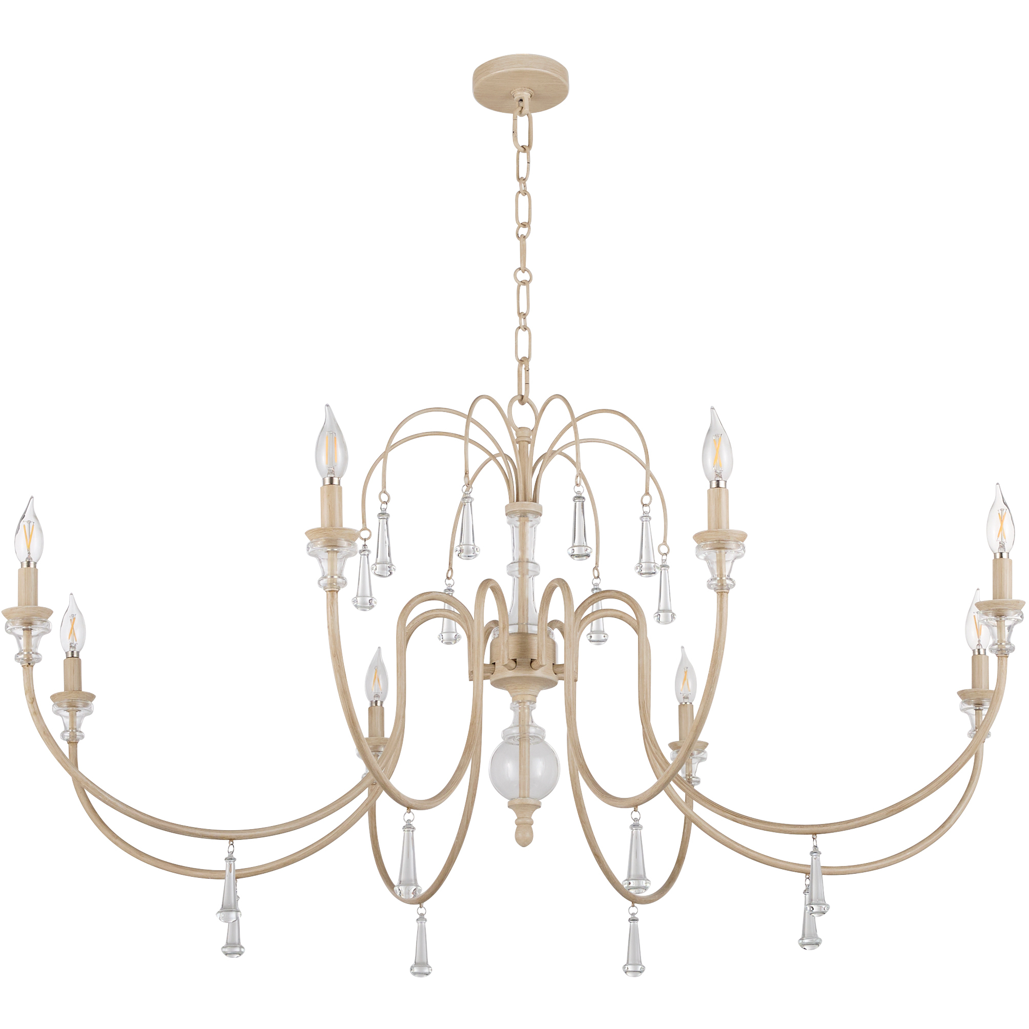Clasica 8 Light 48 inch Washed Oak Chandelier Ceiling Light