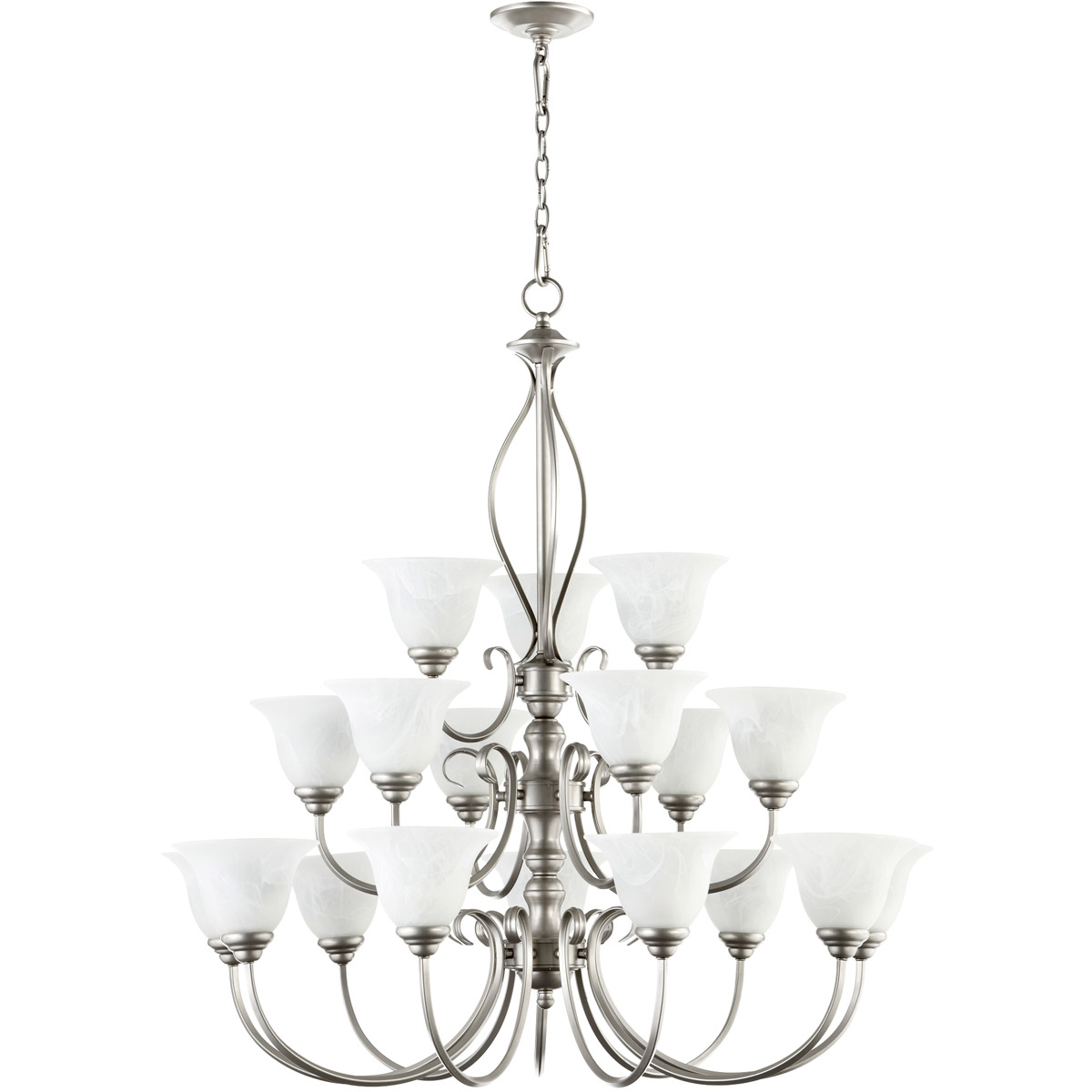 Spencer 18 Light 38.5 inch Classic Nickel Chandelier Ceiling Light