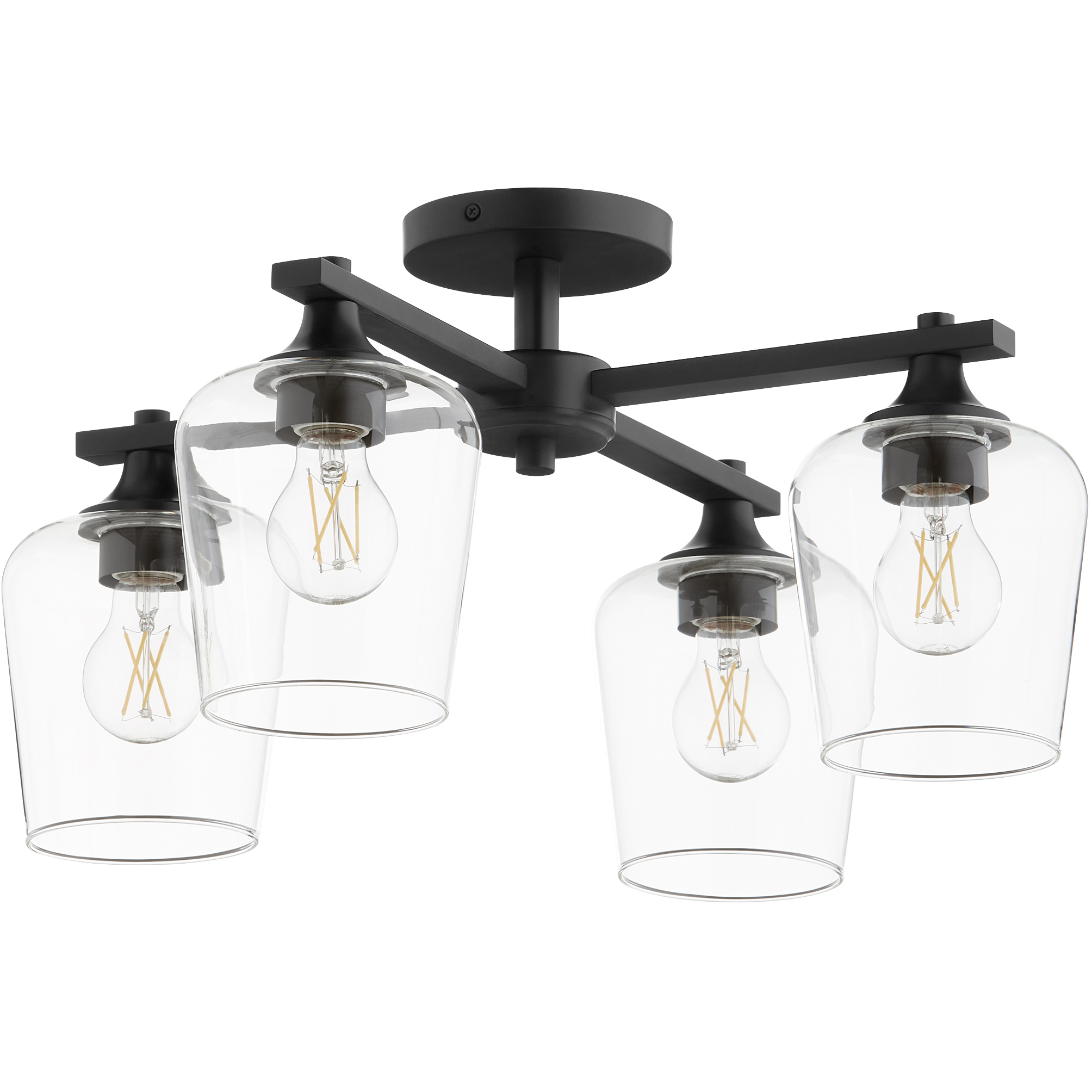 Quorum 358459 Veno 4 Light 22 inch Matte Black Semi Flush Mount