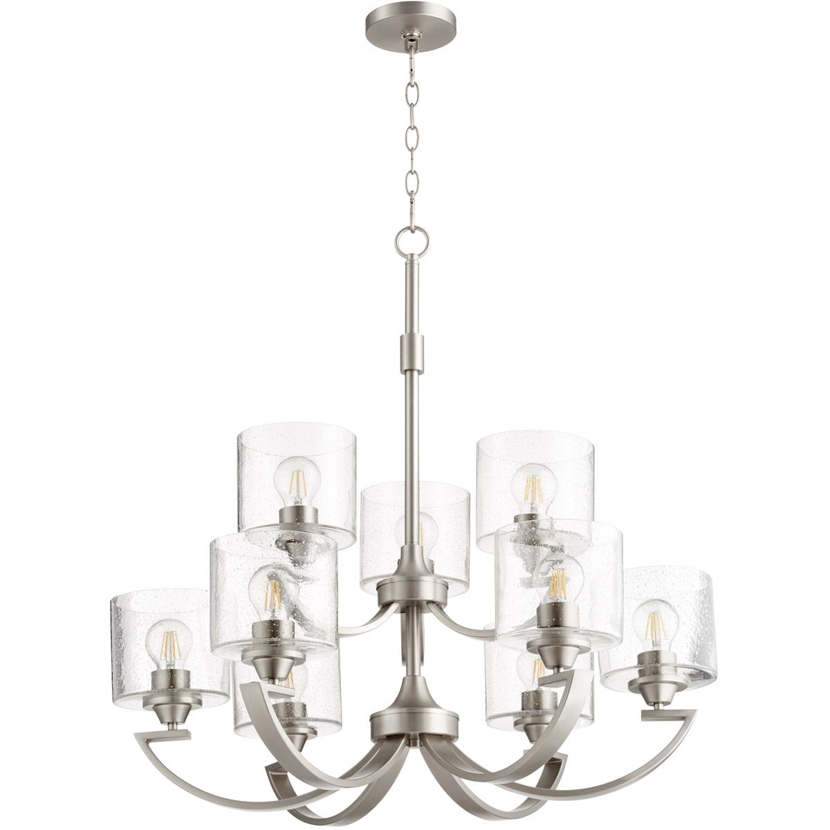 Quorum 6202965 Dakota 9 Light 30 inch Satin Nickel Chandelier Ceiling