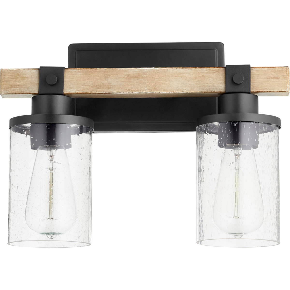 Alpine 2 Light 13.75 inch Noir with Driftwood Vanity Light Wall Light