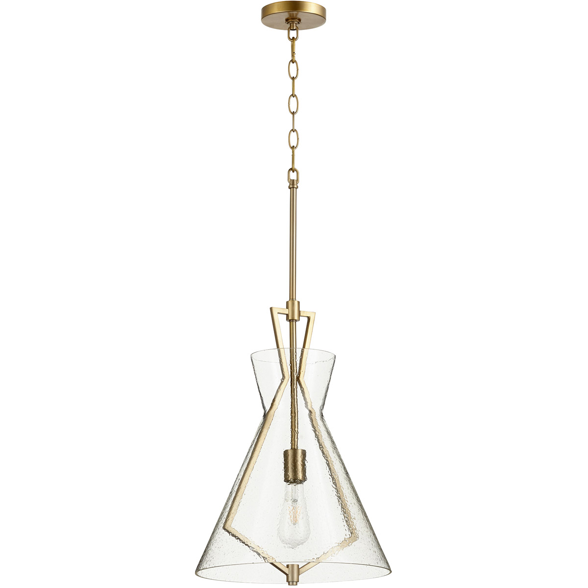 Fort Worth 1 Light 13.25 inch Aged Brass Pendant Ceiling Light
