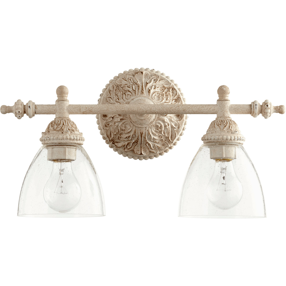 Fort Worth 2 Light 17.5 inch Persian White Vanity Light Wall Light, Clear Seeded