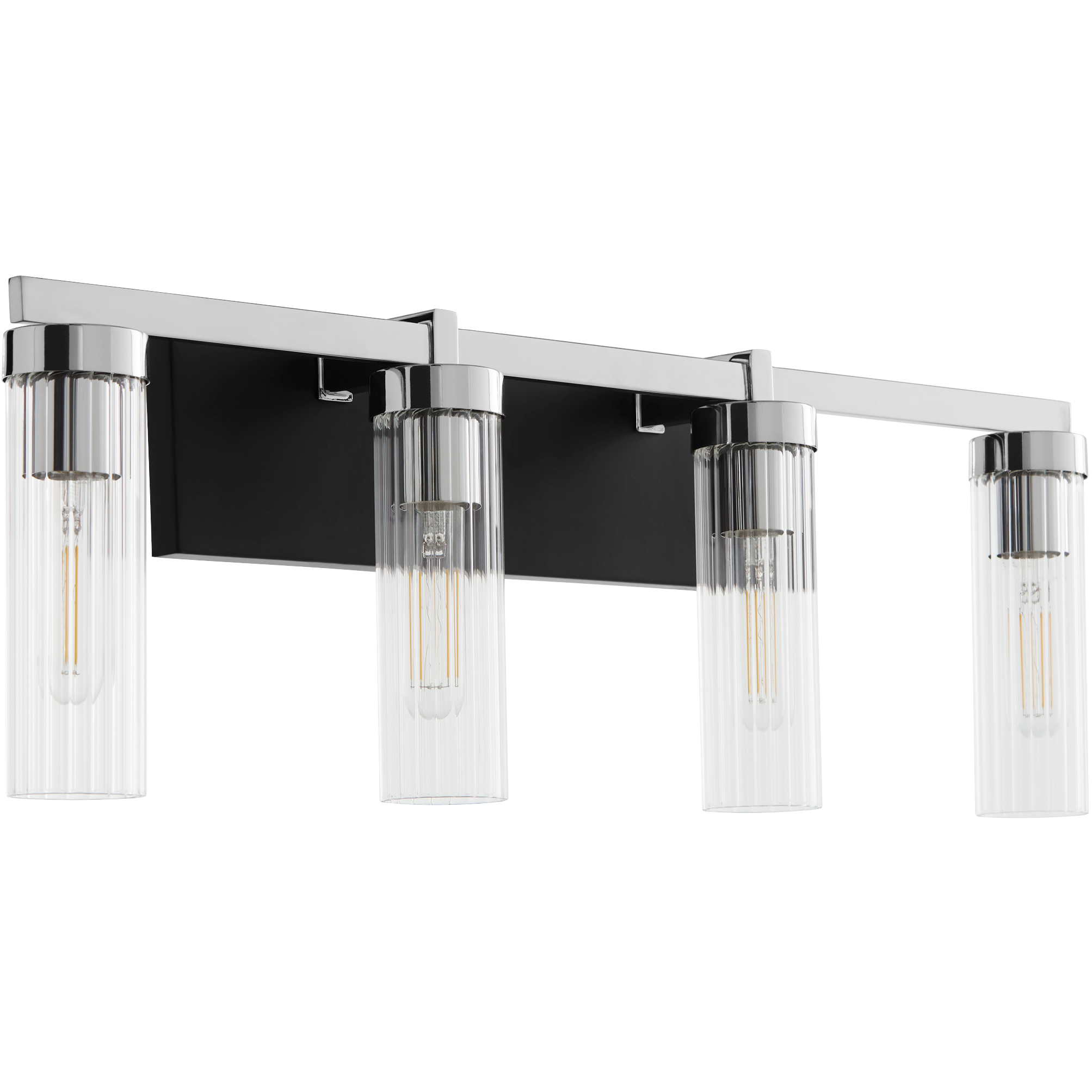 Kilbey 4 Light 27 inch Matte Black and Chrome Vanity Light Wall Light