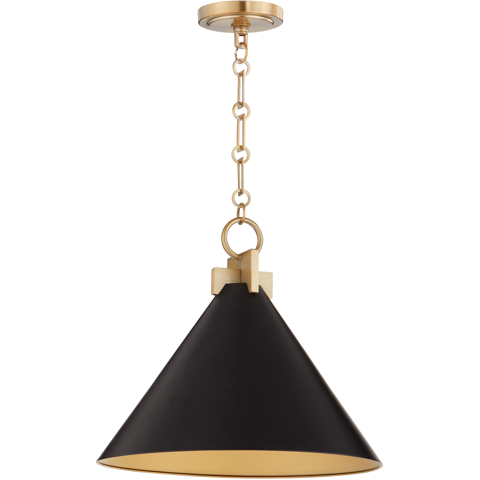 Jackson 1 Light 16 inch Matte Black and Aged Brass Pendant Ceiling Light