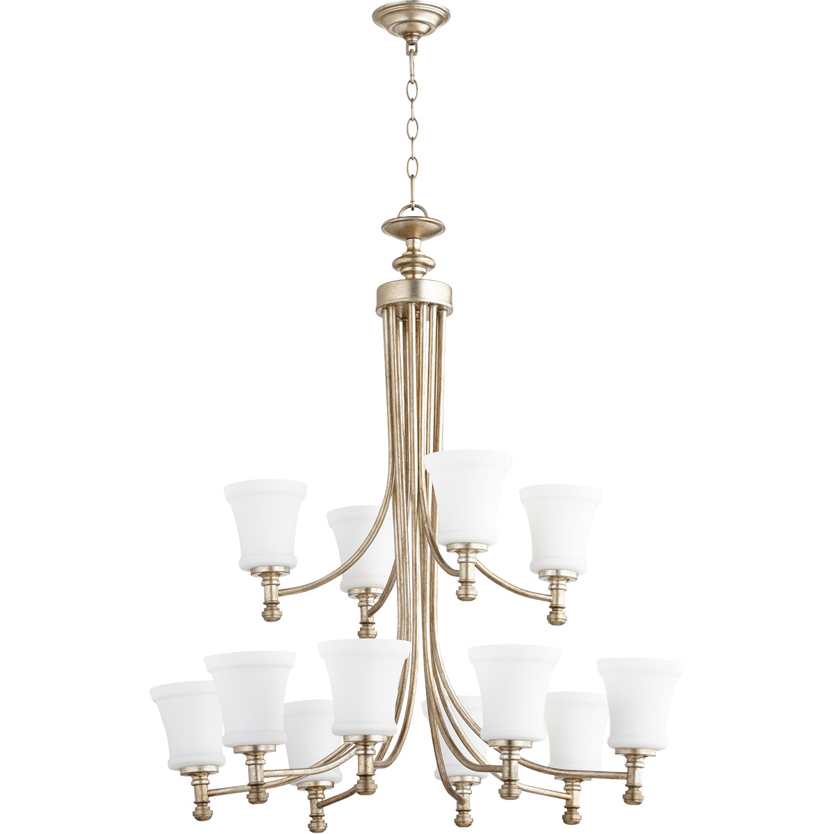 Rossington 12 Light 35.25 inch Aged Silver Leaf Chandelier Ceiling Light