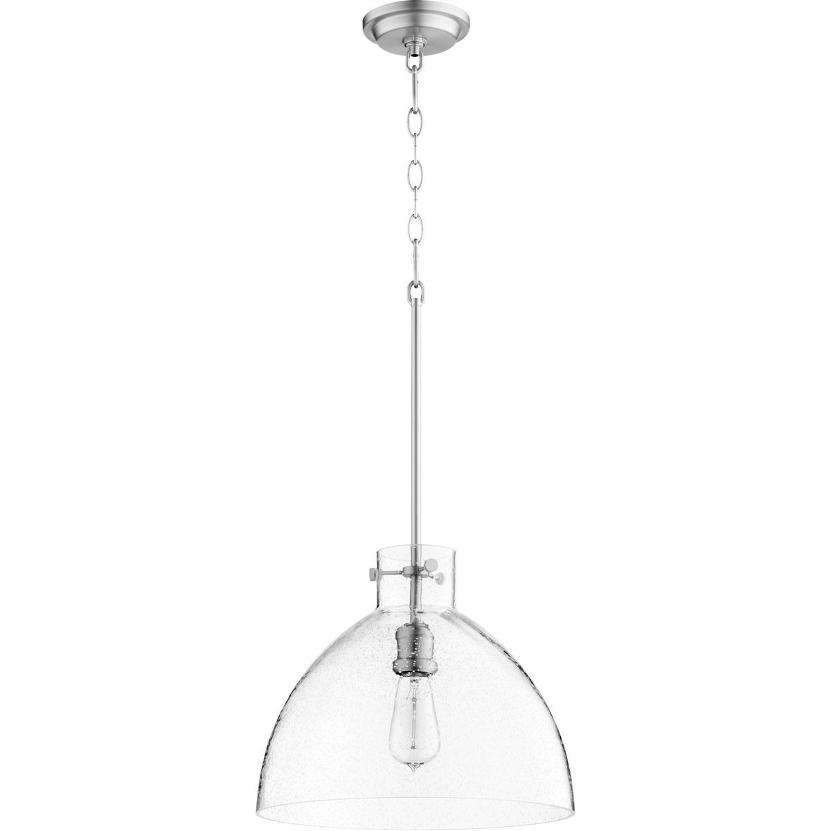 Quorum 8832-65 Fort Worth 1 Light 14 inch Satin Nickel Pendant