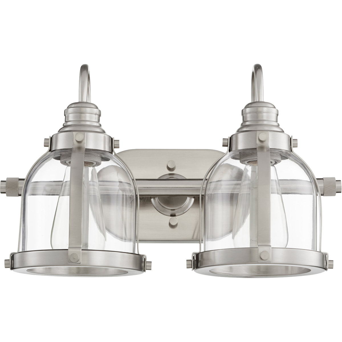 Banded Dome 2 Light 24.5 inch Satin Nickel Vanity Light Wall Light