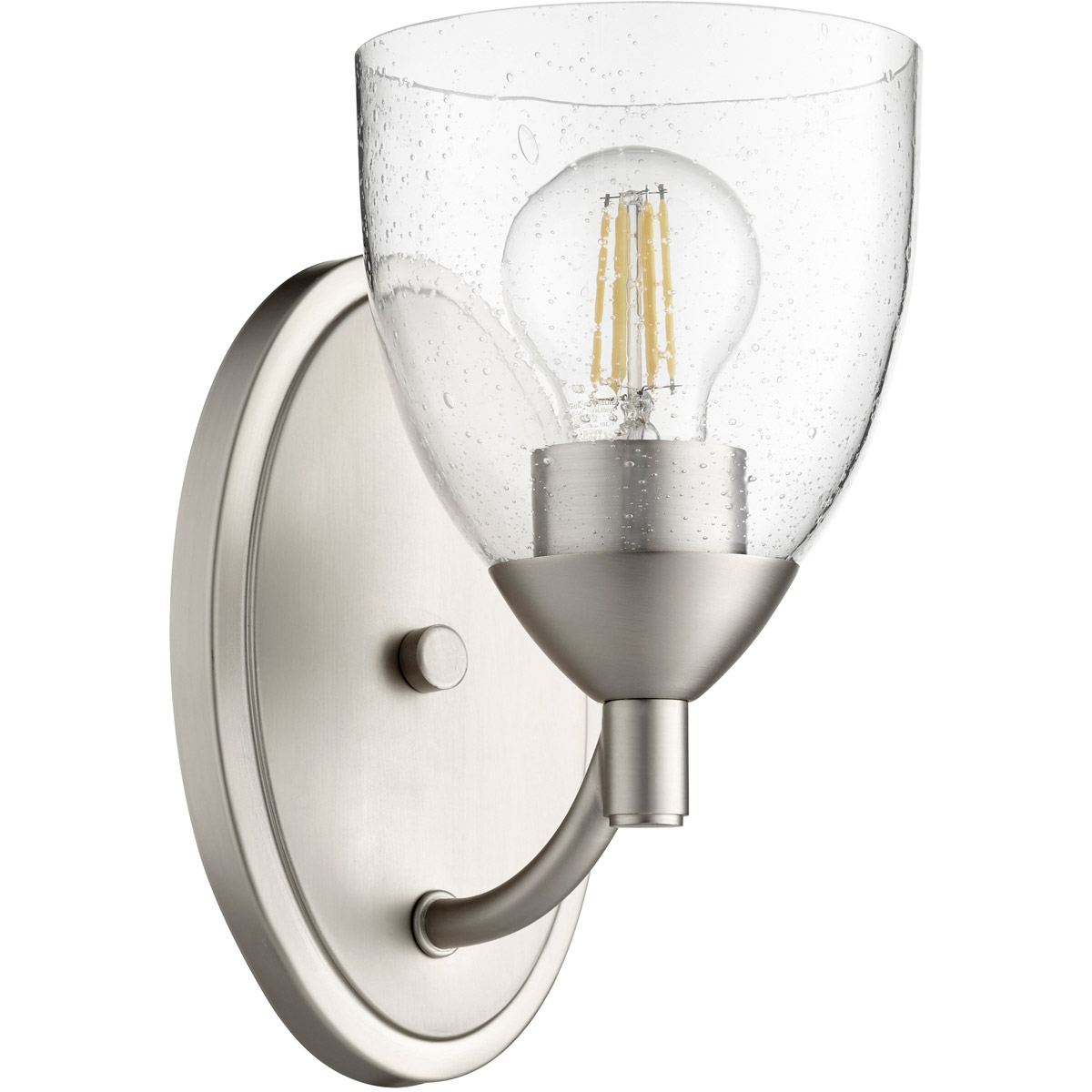 Barkley 1 Light 5.75 inch Satin Nickel Wall Sconce Wall Light in Clear Seeded