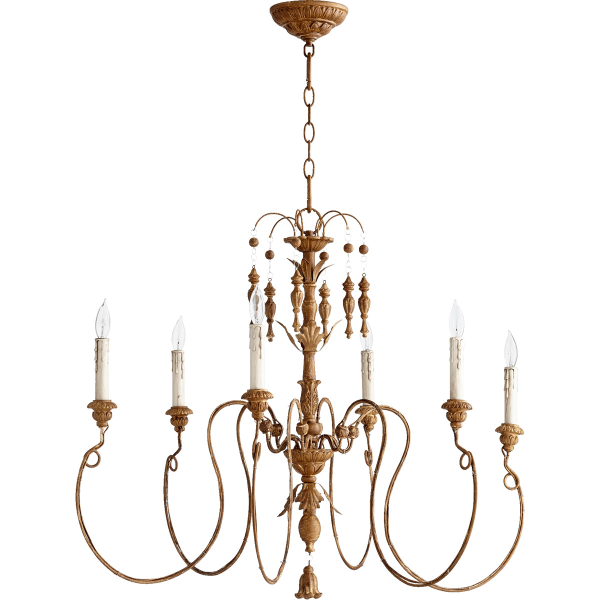 Salento 6 Light 32 inch French Umber Chandelier Ceiling Light