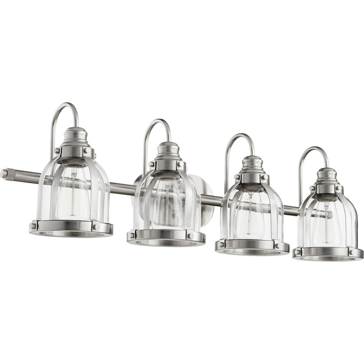 Banded Dome 4 Light 32.5 inch Satin Nickel Vanity Light Wall Light