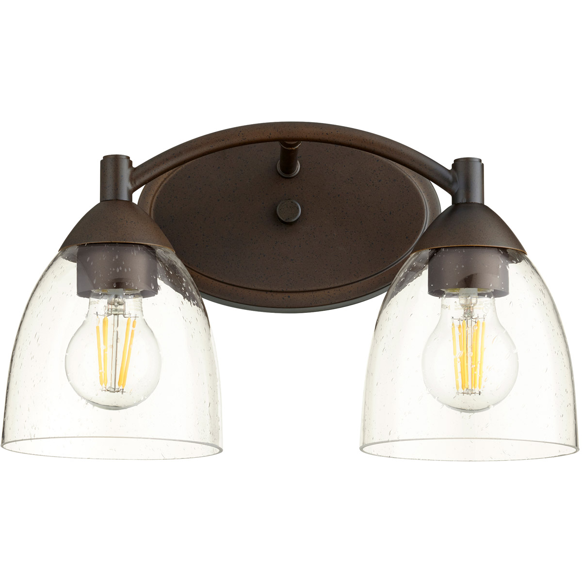 Barkley 2 Light 14 inch Oiled Bronze Vanity Light Wall Light in Clear Seeded