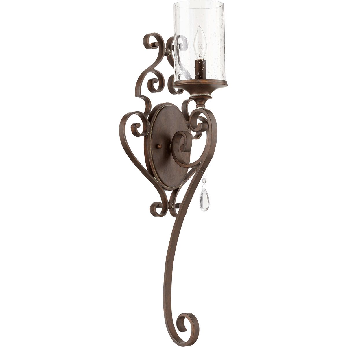 San Miguel 1 Light 9.25 inch Vintage Copper Wall Mount Wall Light, Clear Seeded