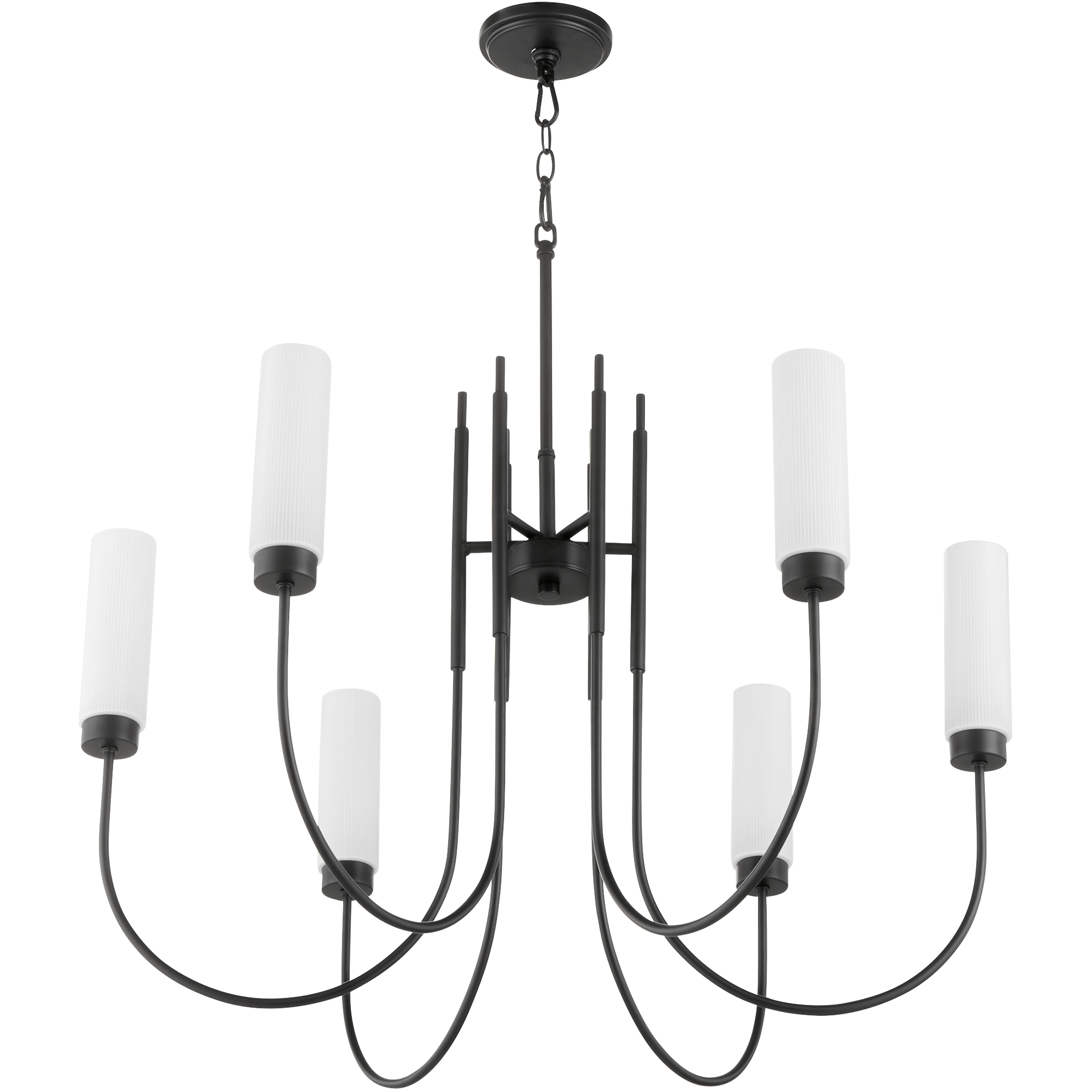 Jerome 6 Light 32 inch Matte Black Chandelier Ceiling Light