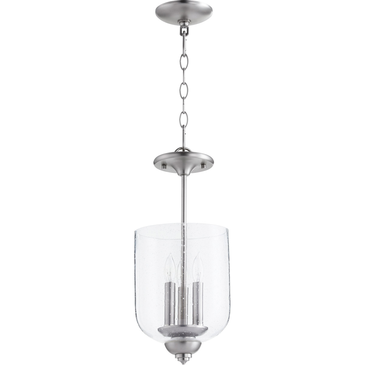 Richmond 3 Light 8 inch Satin Nickel Dual Mount Ceiling Light in Clear Seeded
