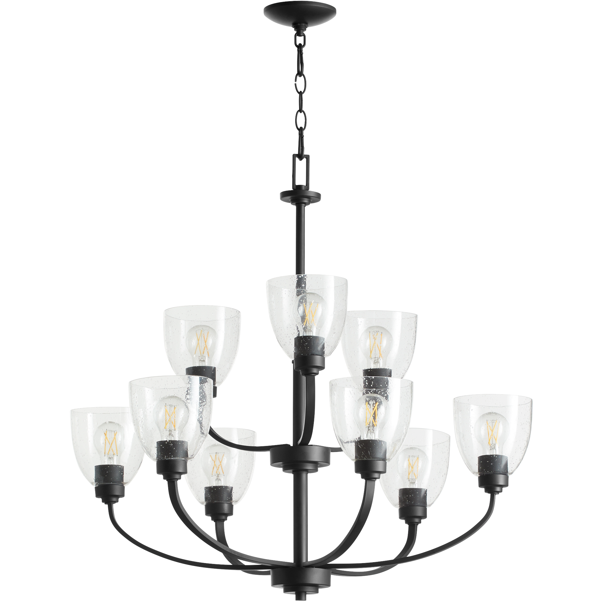 Reyes 9 Light 31.25 inch Textured Black Chandelier Ceiling Light