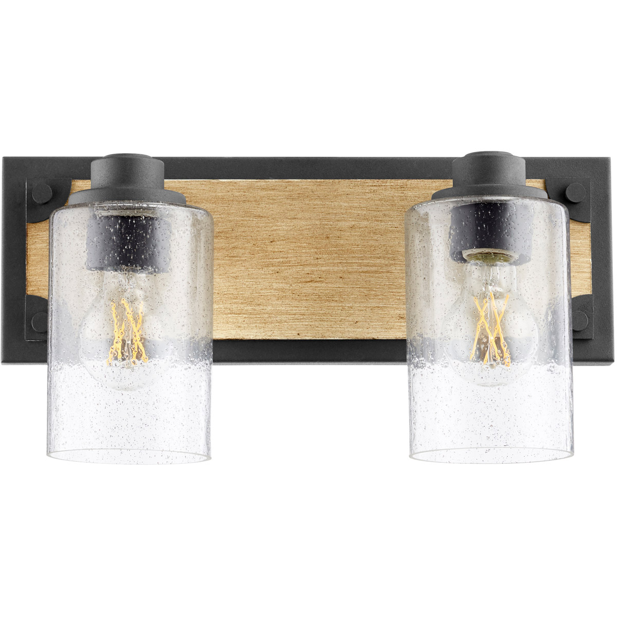 Fort Worth 2 Light 15 inch Noir and Driftwood Vanity Light Wall Light