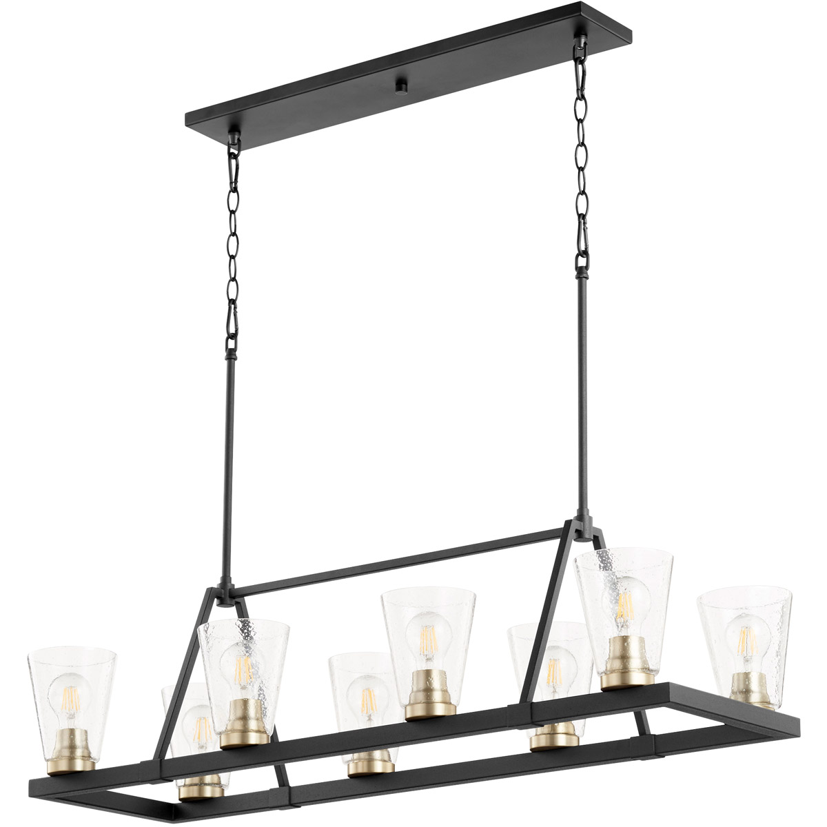Paxton 8 Light 15.5 inch Noir and Aged Brass Chandelier Ceiling Light