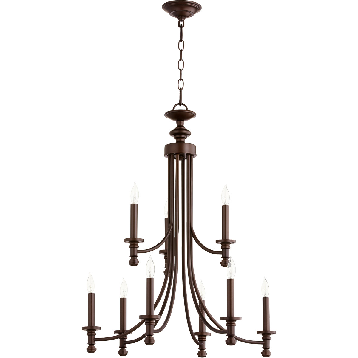 Rossington 9 Light 26.5 inch Oiled Bronze Chandelier Ceiling Light