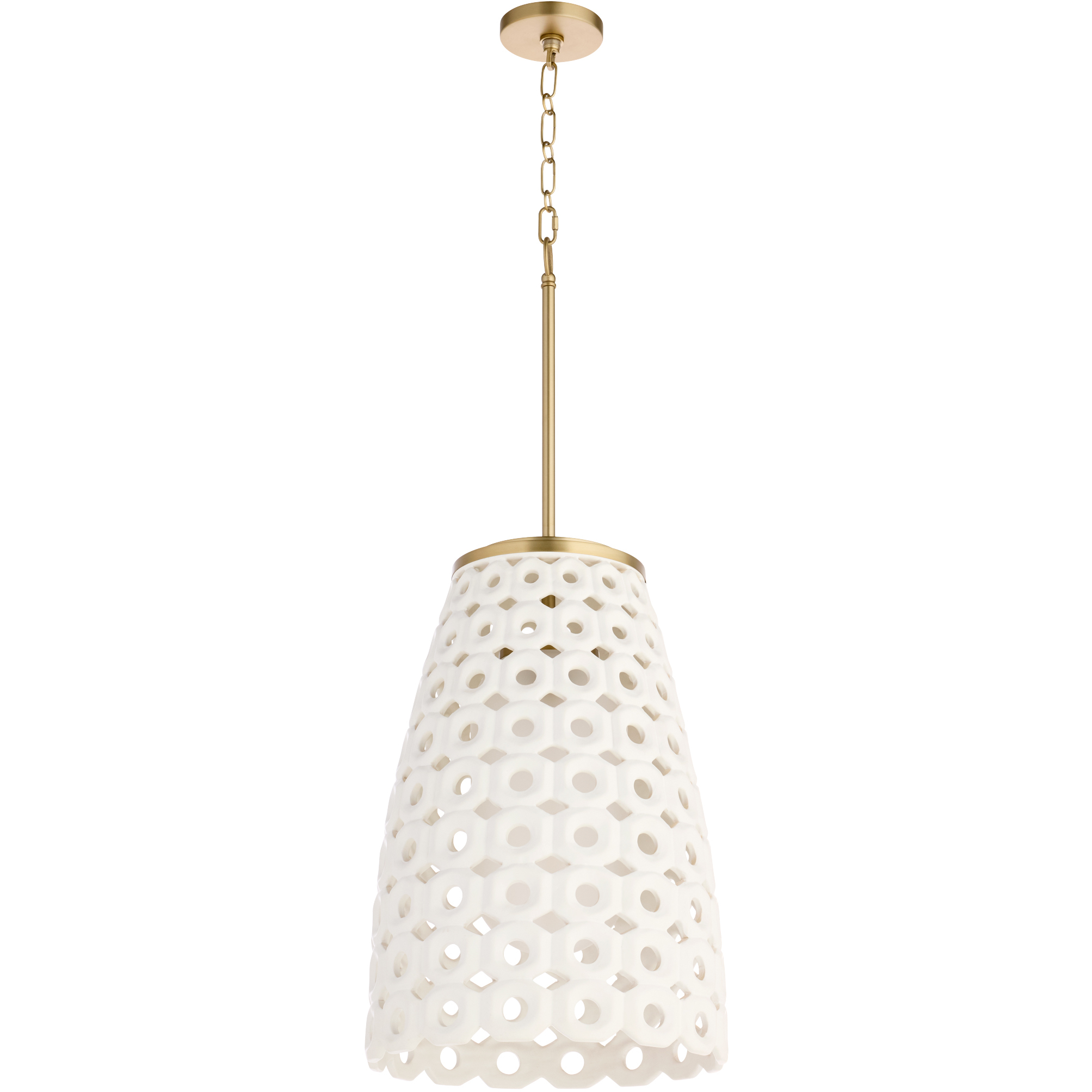 Varro Aged Brass Pendant Ceiling Light