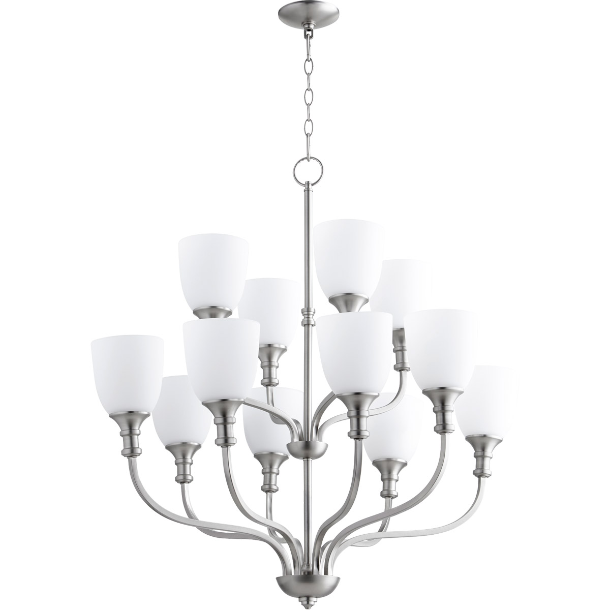 Richmond 12 Light 34 inch Satin Nickel Chandelier Ceiling Light