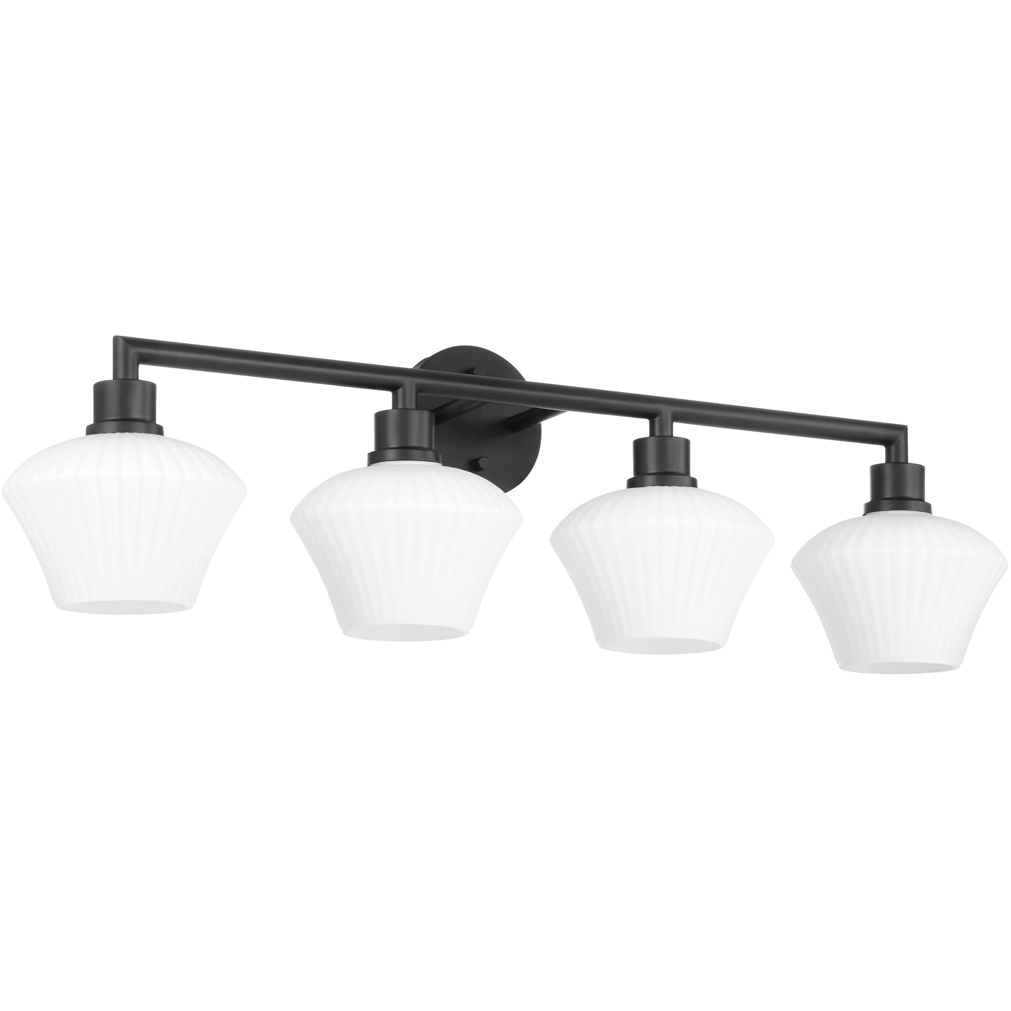 Cassini 4 Light 33 inch Matte Black Vanity Light Wall Light