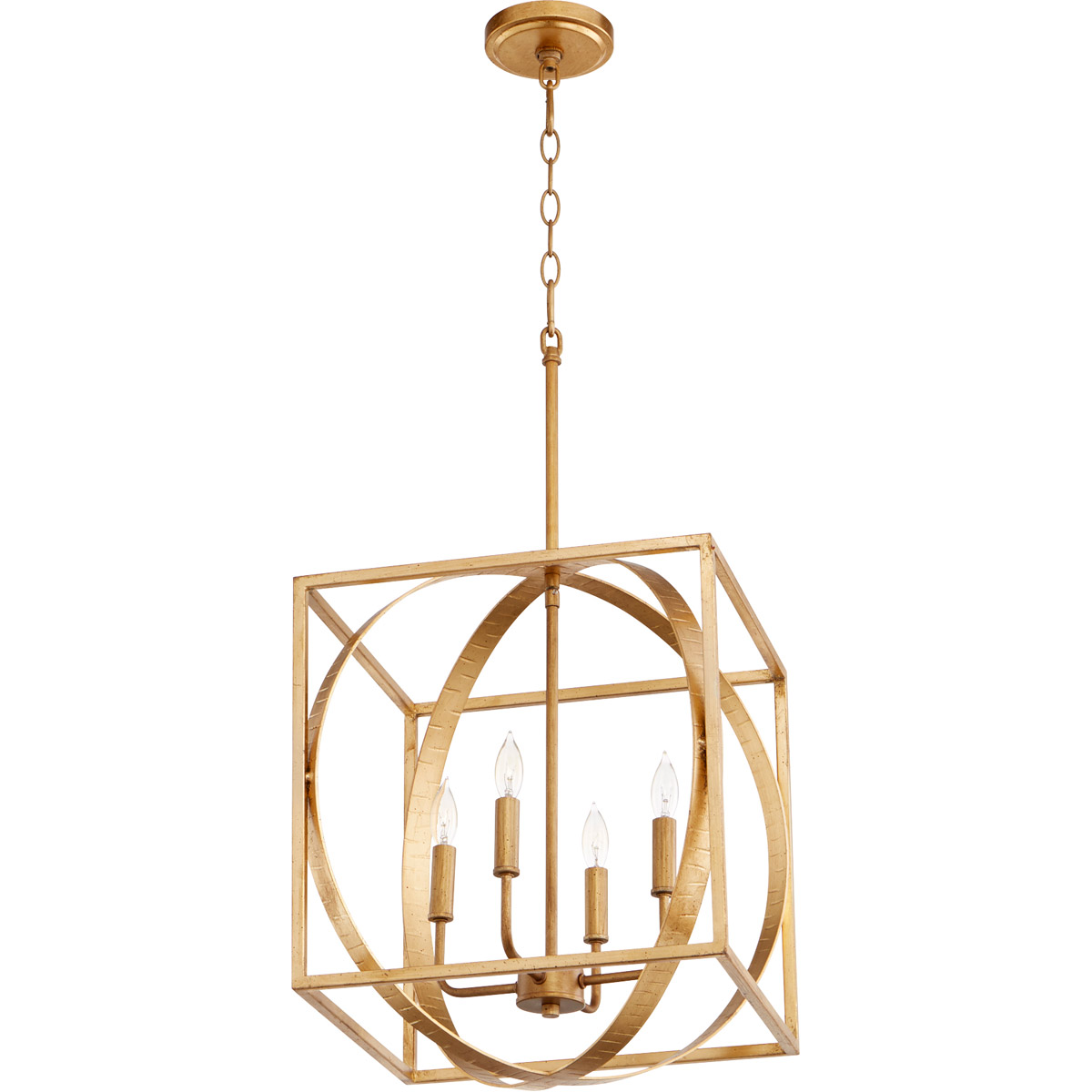 Fort Worth 4 Light 15.5 inch Gold Leaf Pendant Ceiling Light
