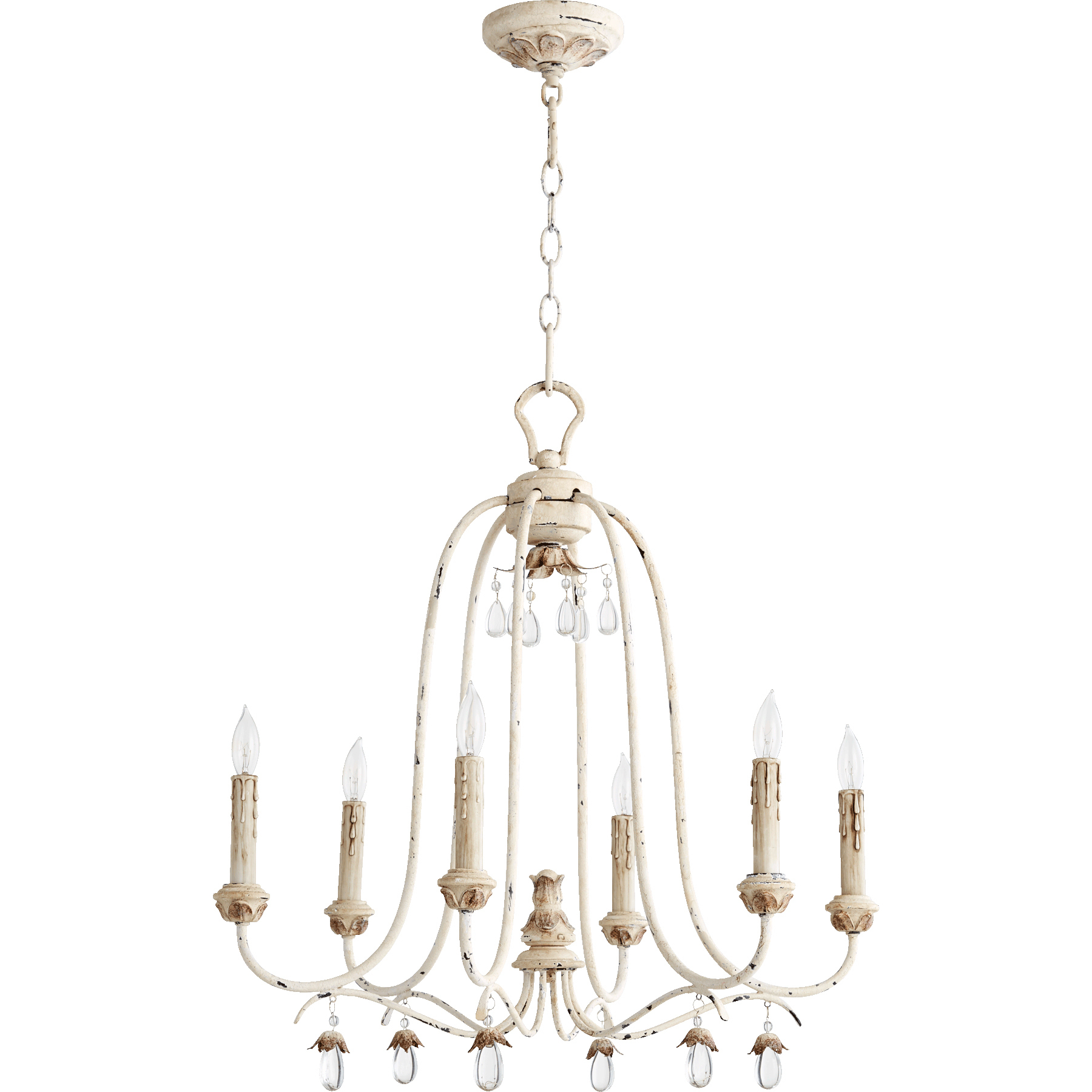 Quorum 6144 6 70 Venice 6 Light 25 inch Persian White Chandelier Ceiling Light