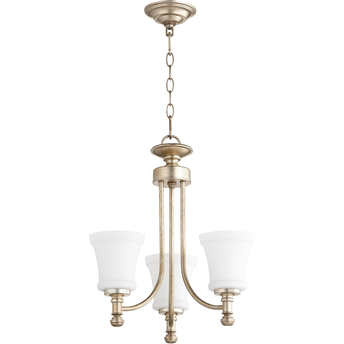 Rossington 3 Light 18 inch Aged Silver Leaf Chandelier Ceiling Light