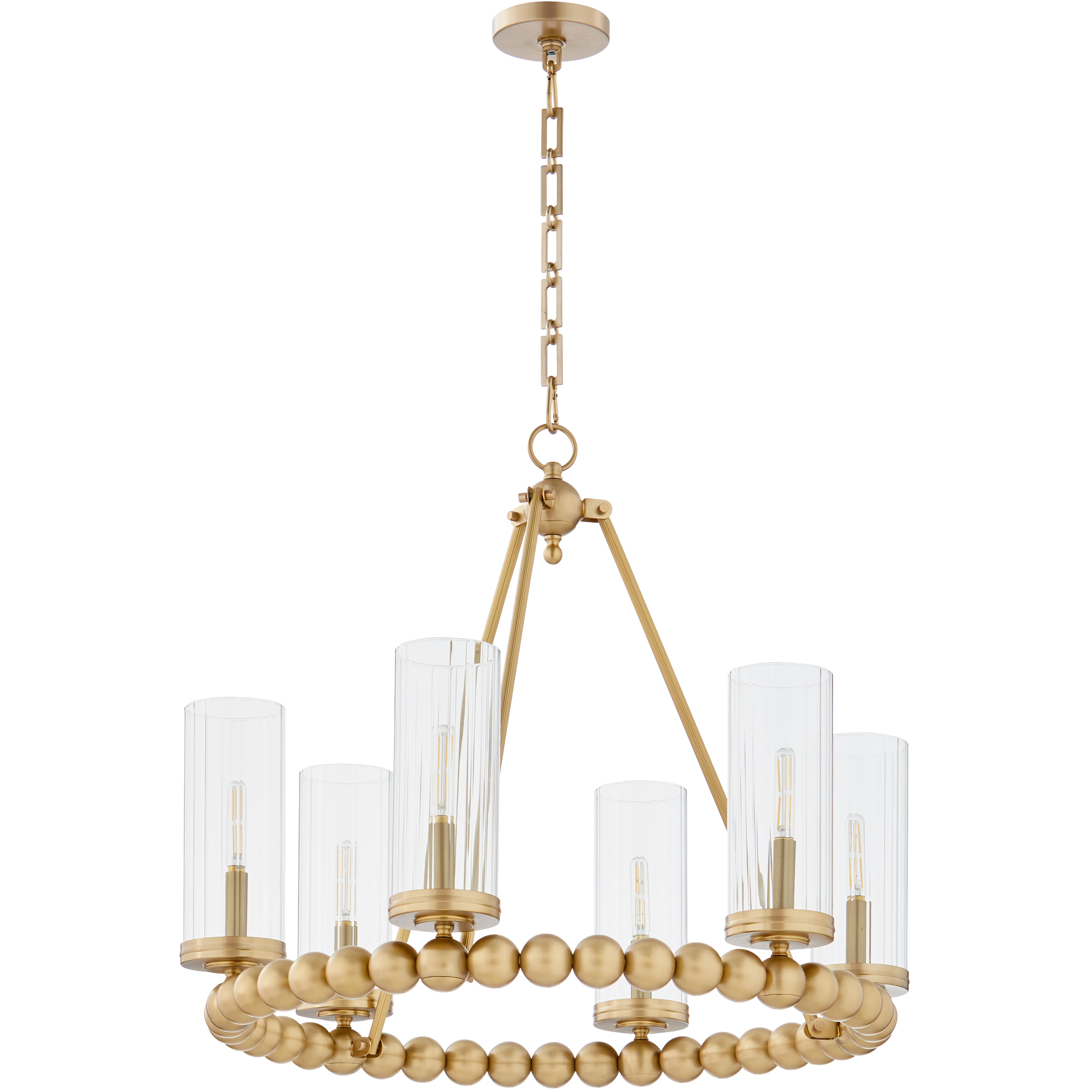 Quorum 661-6-80 Lee Boulevard 6 Light 28 inch Aged Brass