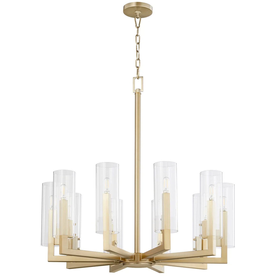 Harbin 10 Light 32 inch Aged Brass Chandelier Ceiling Light