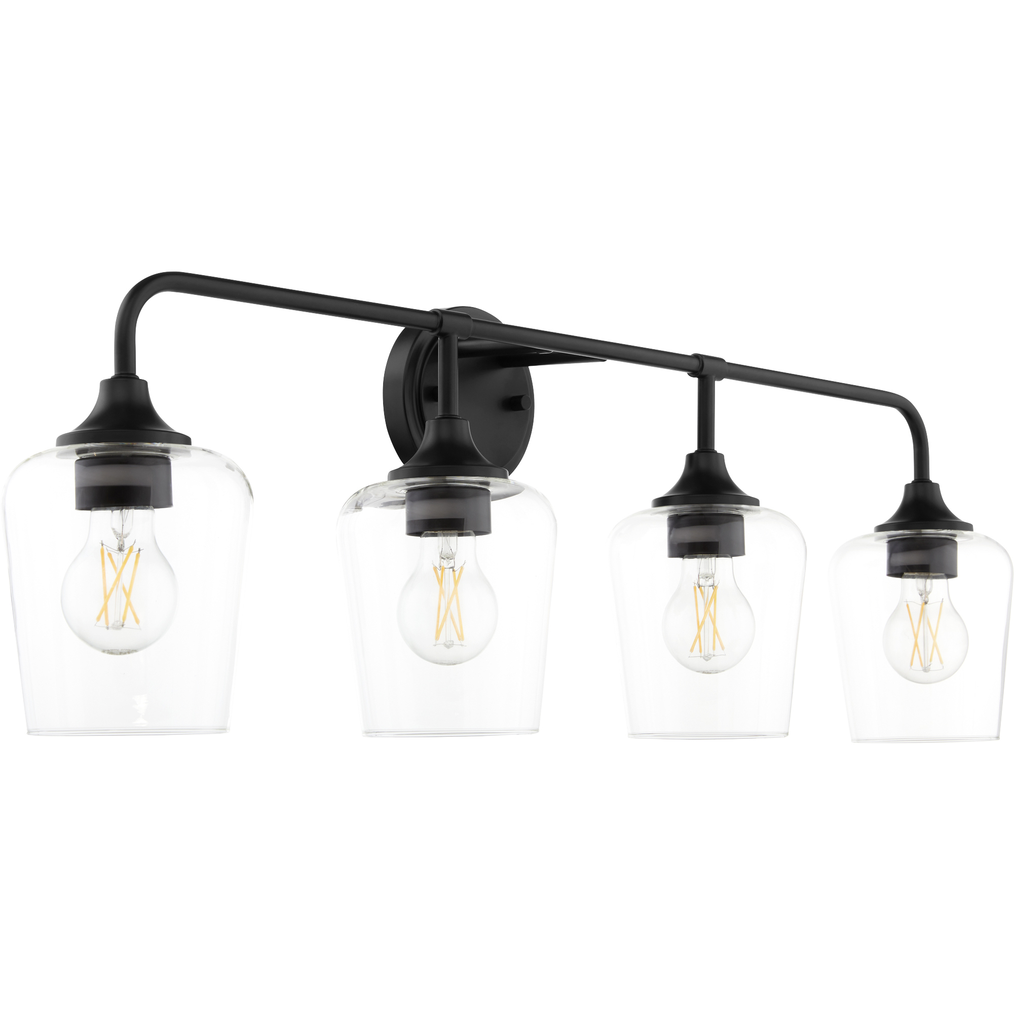 Raymond 4 Light 32 inch Matte Black Vanity Light Wall Light in Clear