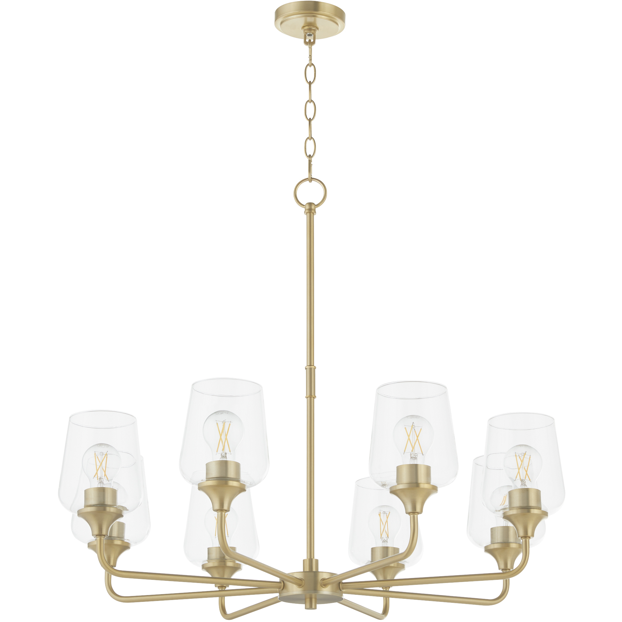 Raymond 8 Light 32 inch Aged Brass Chandelier Ceiling Light in Clear