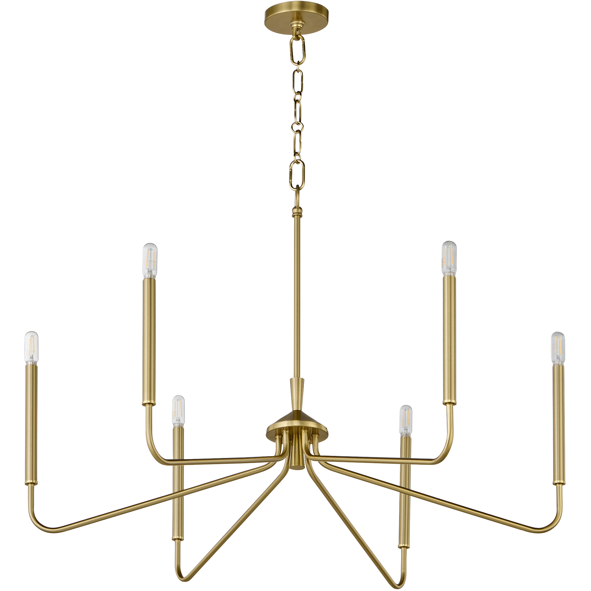 Providence 6 Light 37.5 inch Aged Brass Chandelier Ceiling Light