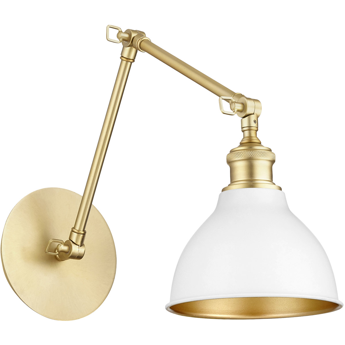 Fort Worth 1 Light 7 inch Aged Brass and Studio White Wall Mount Wall Light in Aged Brass / Studio White
