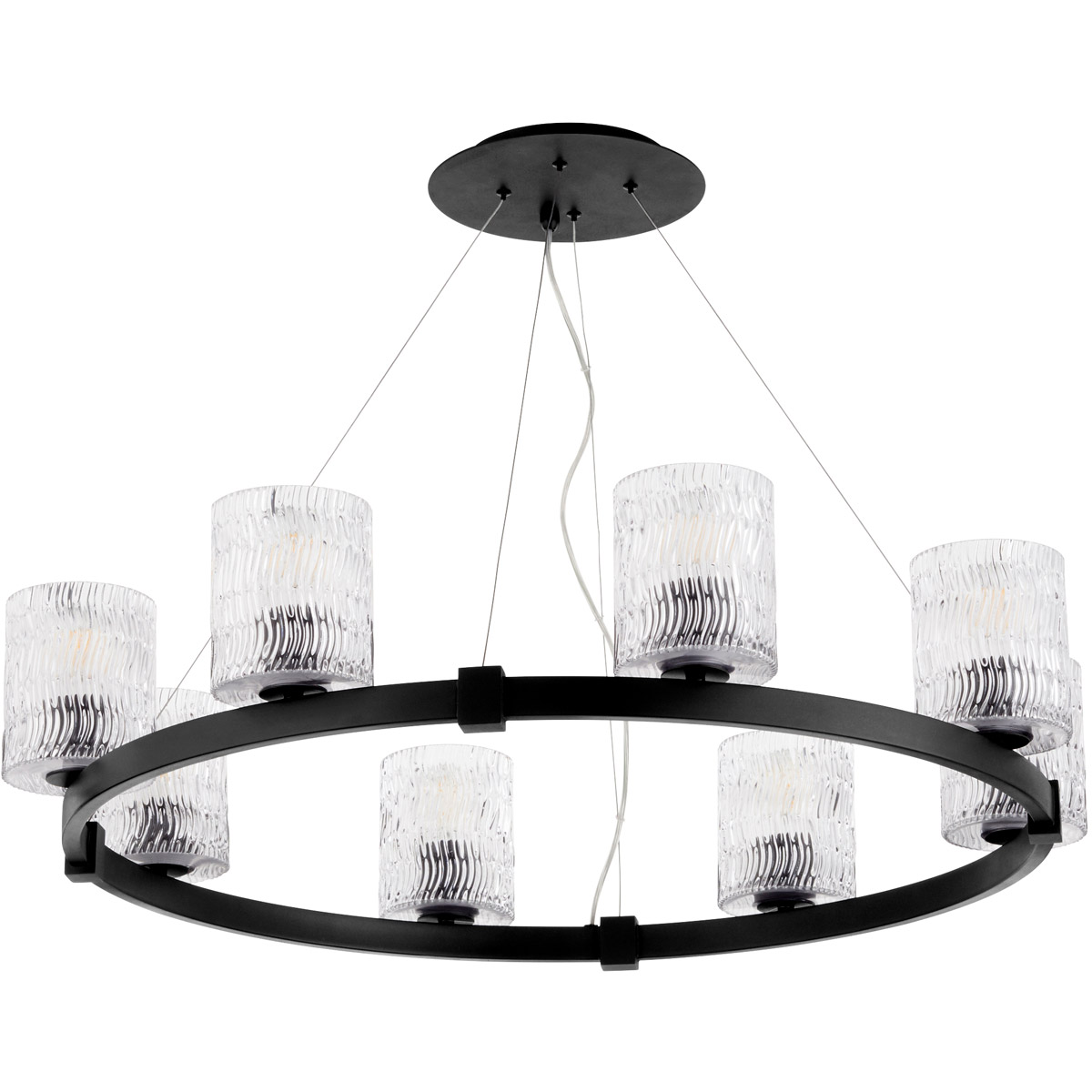 Stadium 8 Light 35 inch Noir Chandelier Ceiling Light