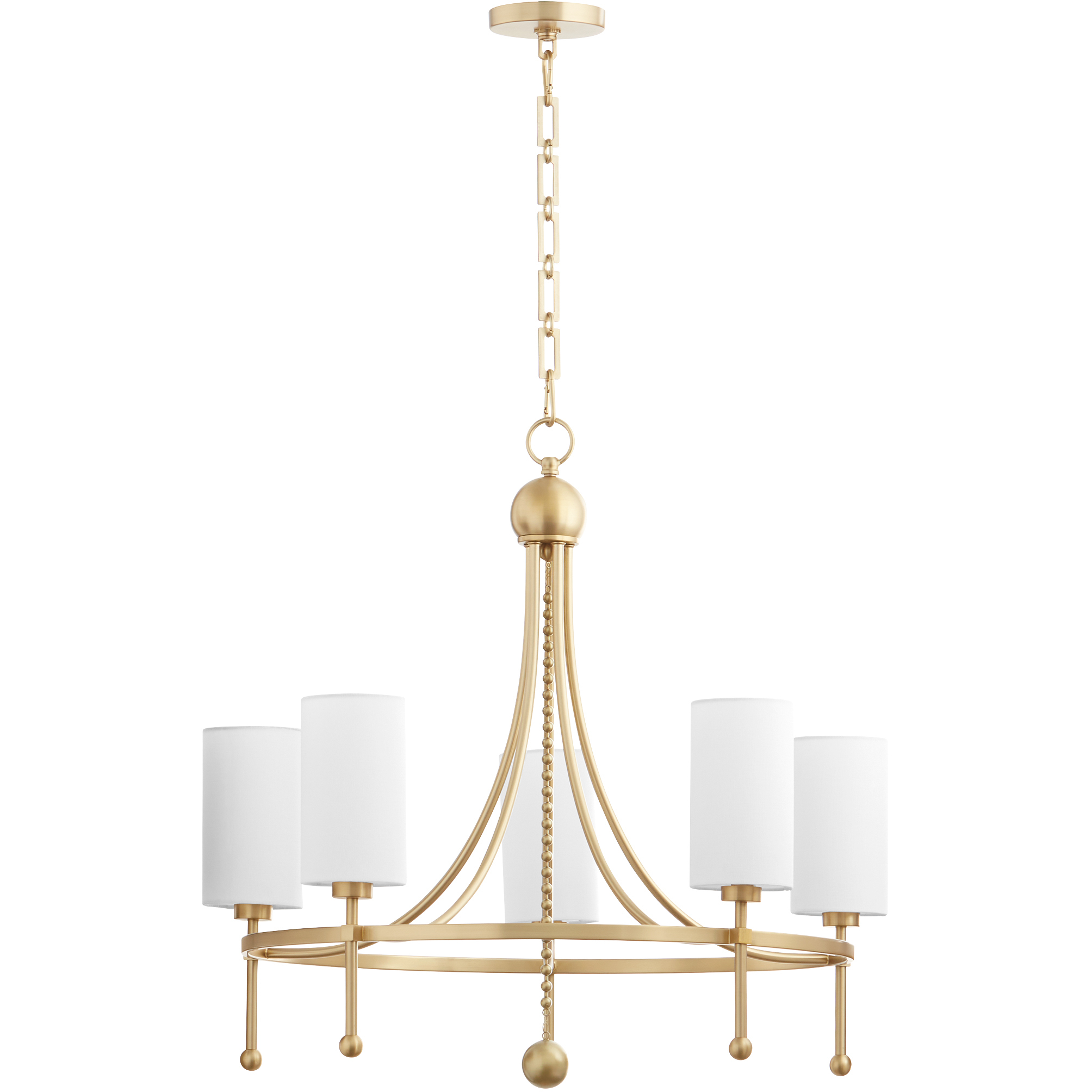 Lee Boulevard 5 Light 28 inch Aged Brass Chandelier Ceiling Light