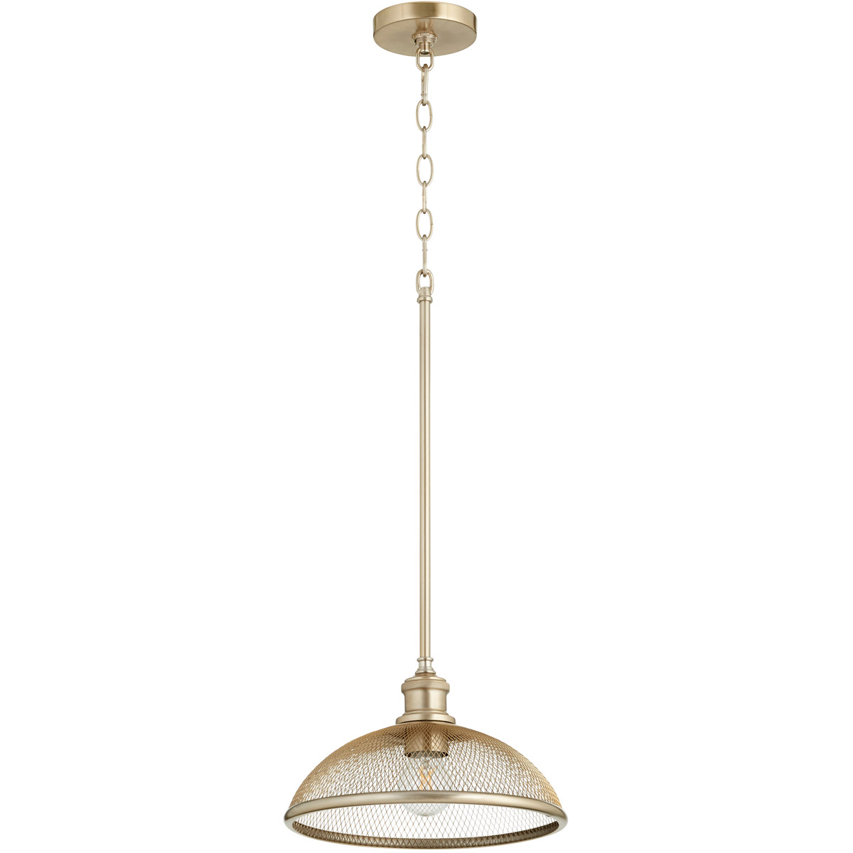 Quorum 8212-80 Omni 1 Light 12 inch Aged Brass Pendant Ceiling Light