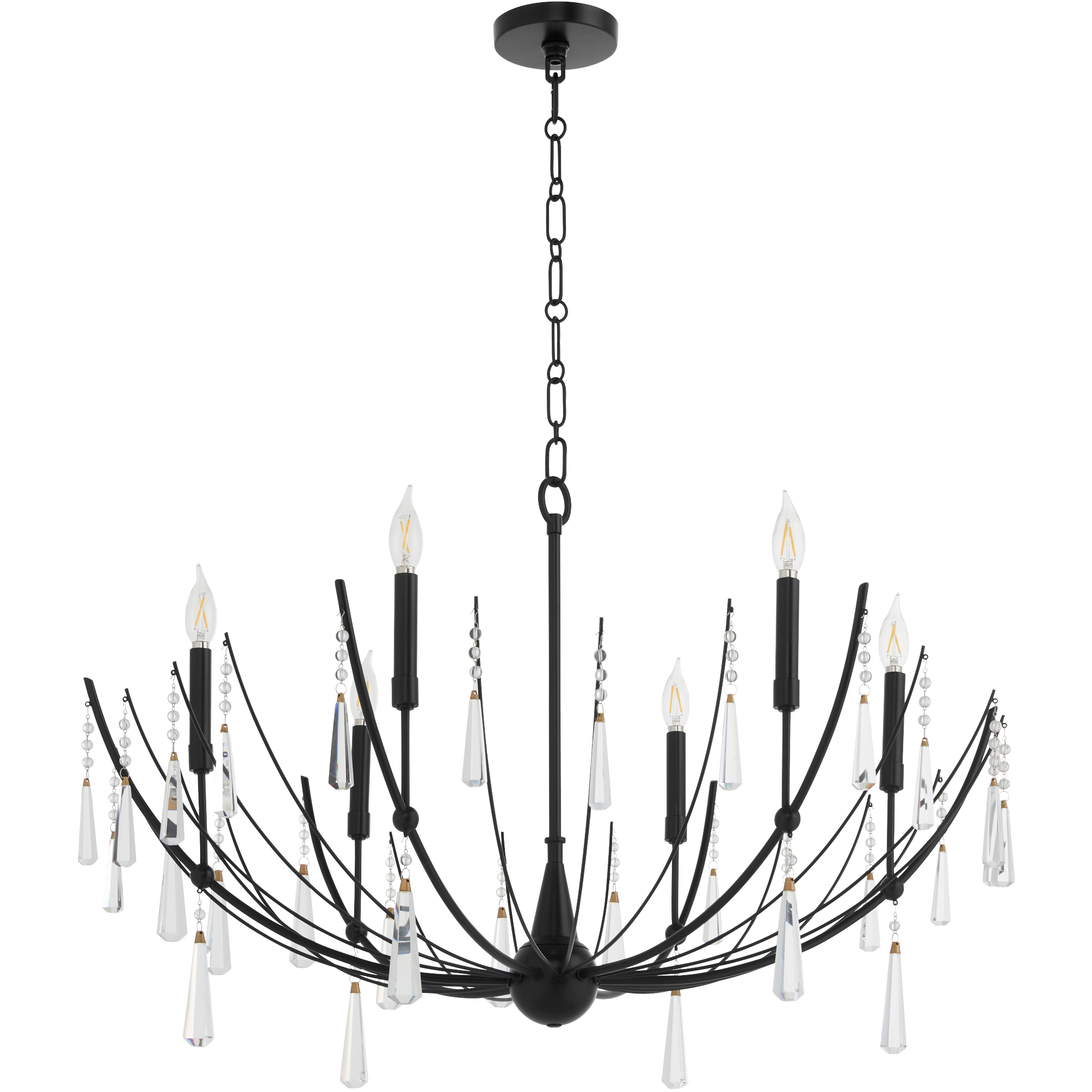 Eloise 6 Light 37.25 inch Matte Black Chandelier Ceiling Light