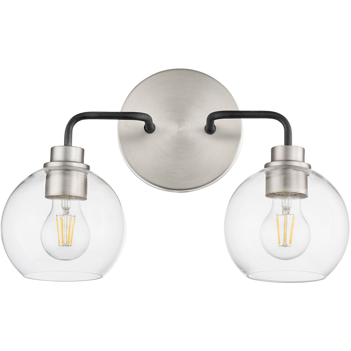 Clarion 2 Light 16.25 inch Noir and Satin Nickel Vanity Light Wall Light