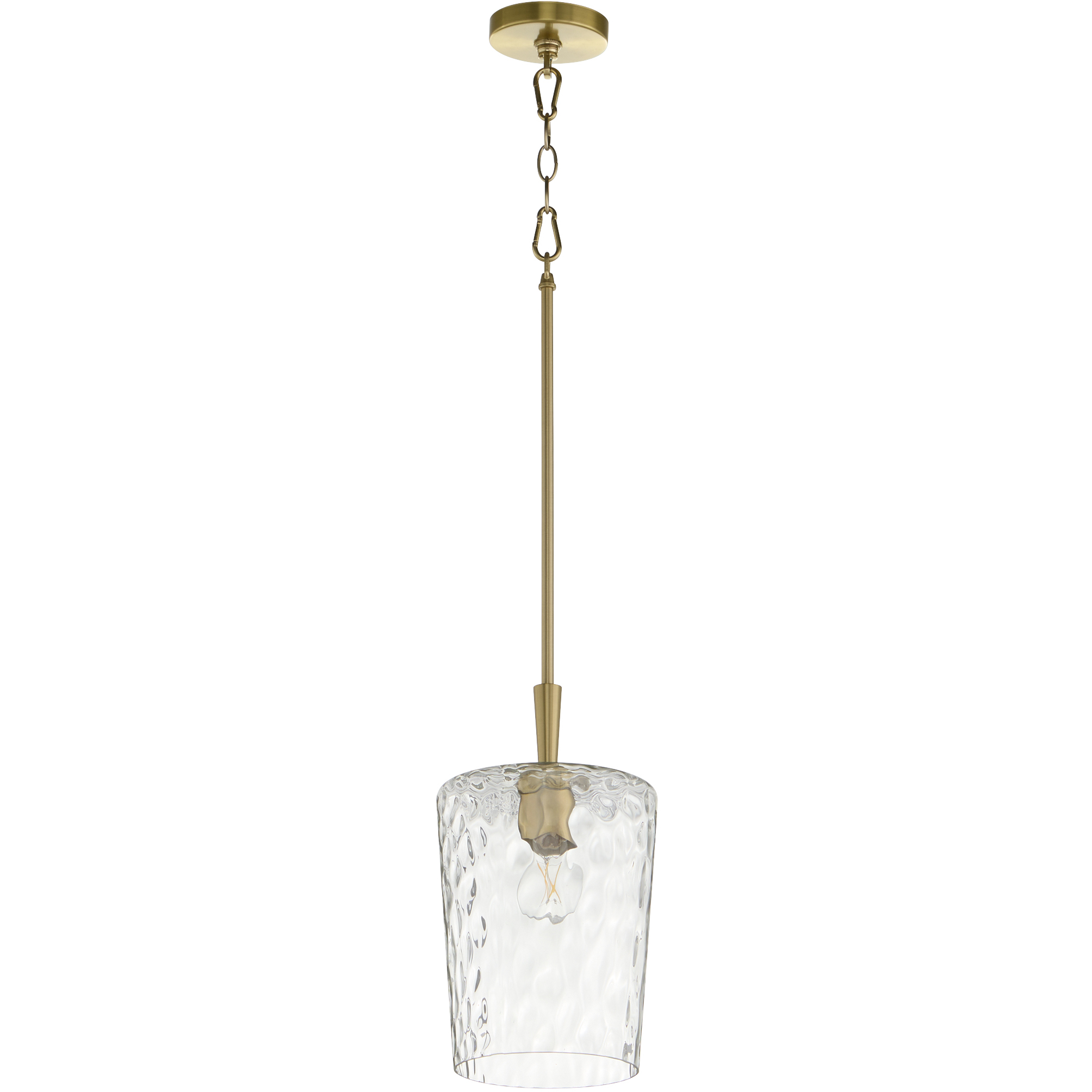 Goodwin 1 Light 8 inch Aged Brass Pendant Ceiling Light in Clear Hammered