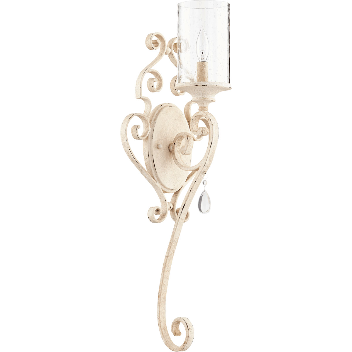 San Miguel 1 Light 9.25 inch Persian White Wall Mount Wall Light, Clear Seeded