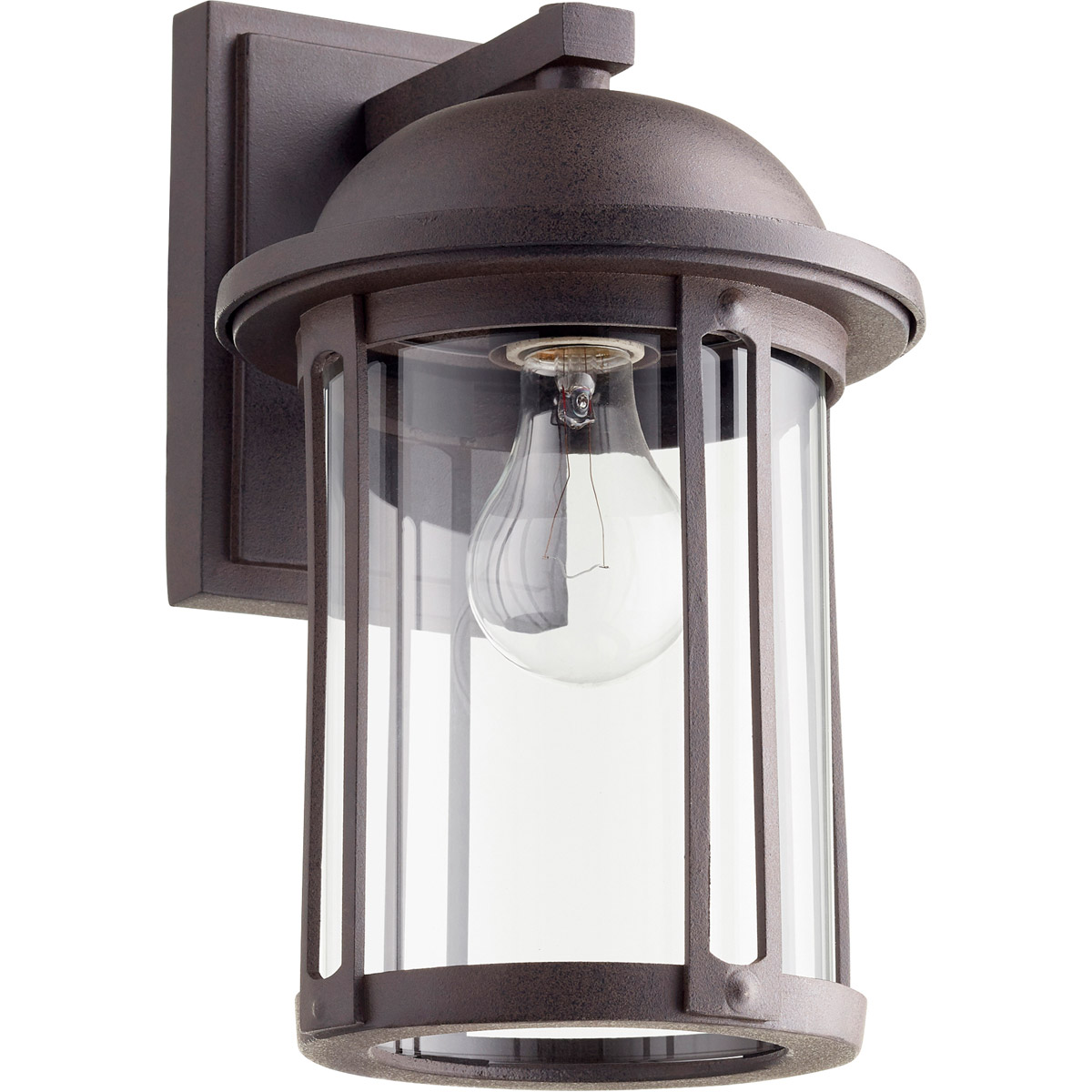 Fort Worth 1 Light 12.5 inch Oiled Bronze Outdoor Wall Lantern, Quorum Home