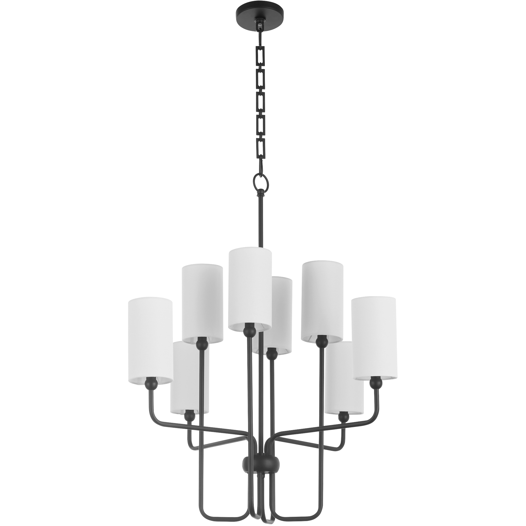 Charlotte 8 Light 30 inch Matte Black Chandelier Ceiling Light