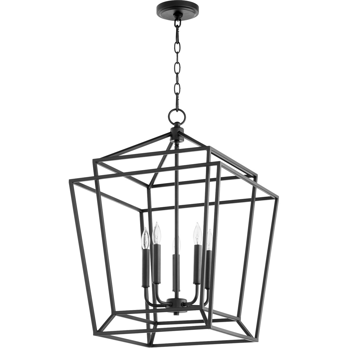 Quorum 8807-5-69 Monument 5 Light 18 inch Noir Foyer Pendant Ceiling Light