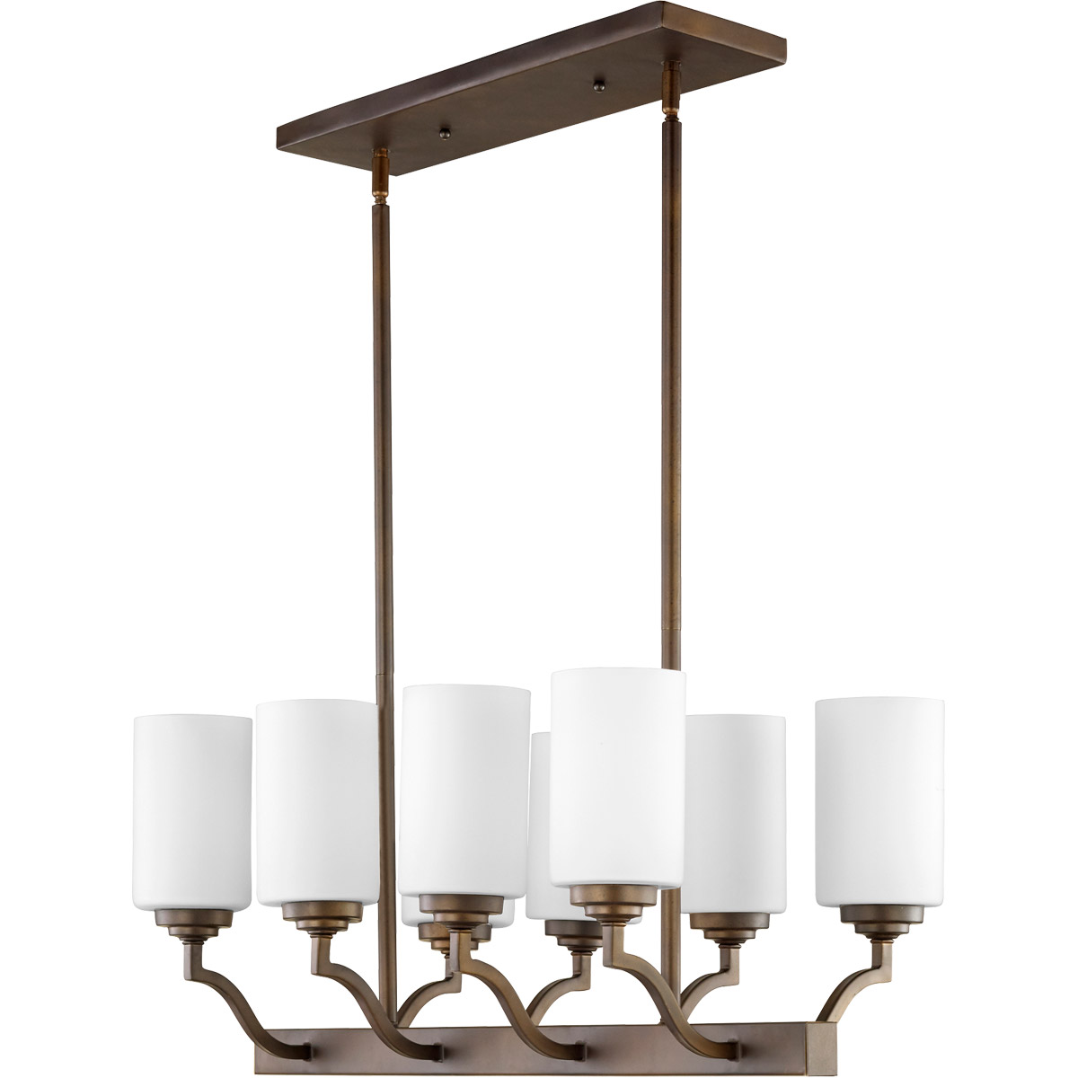 Atwood 8 Light 29 inch Oiled Bronze Island Light Ceiling Light, Satin Opal