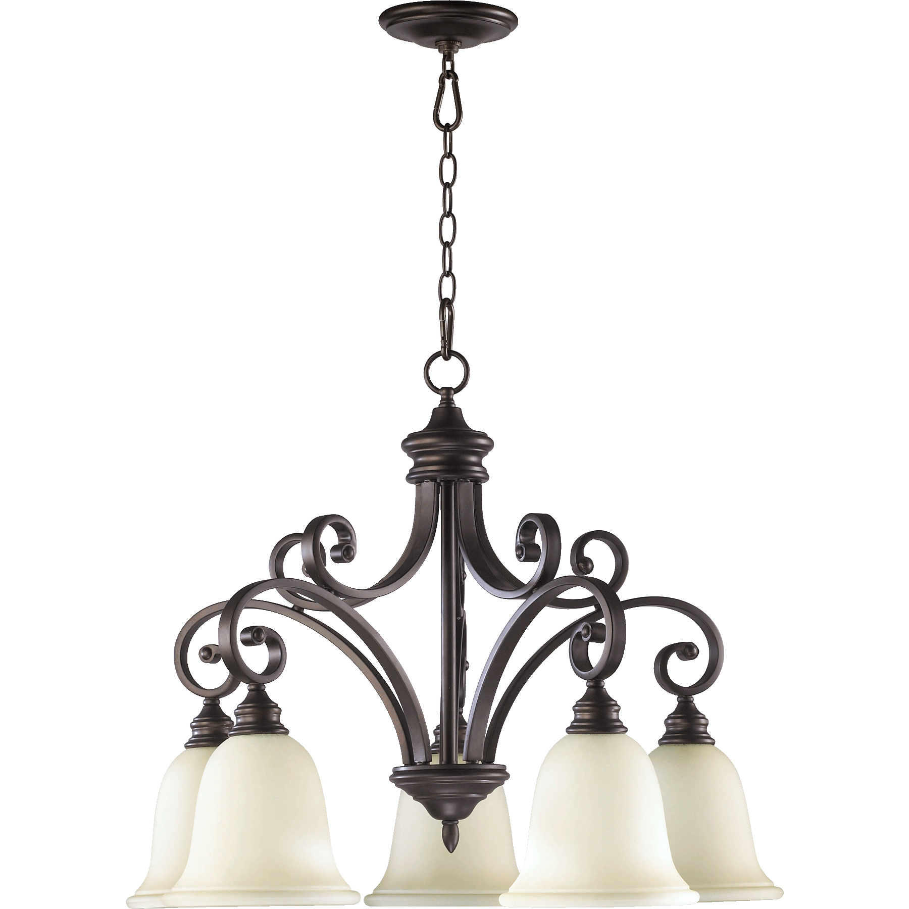 Bryant 5 Light 30 inch Oiled Bronze Dinette Chandelier Ceiling Light in Amber Scavo
