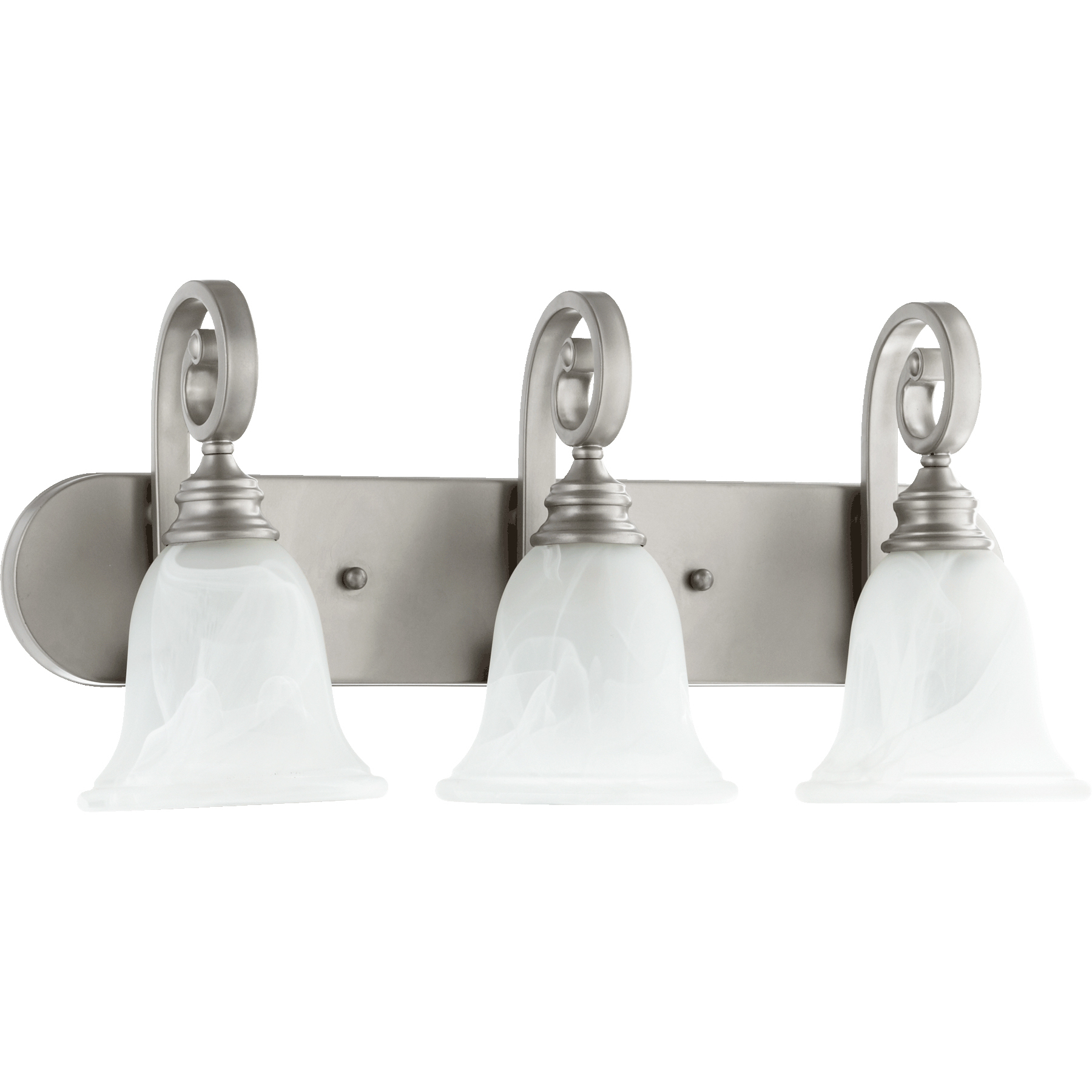 Bryant 3 Light 23.25 inch Classic Nickel Vanity Light Wall Light in Faux Alabaster