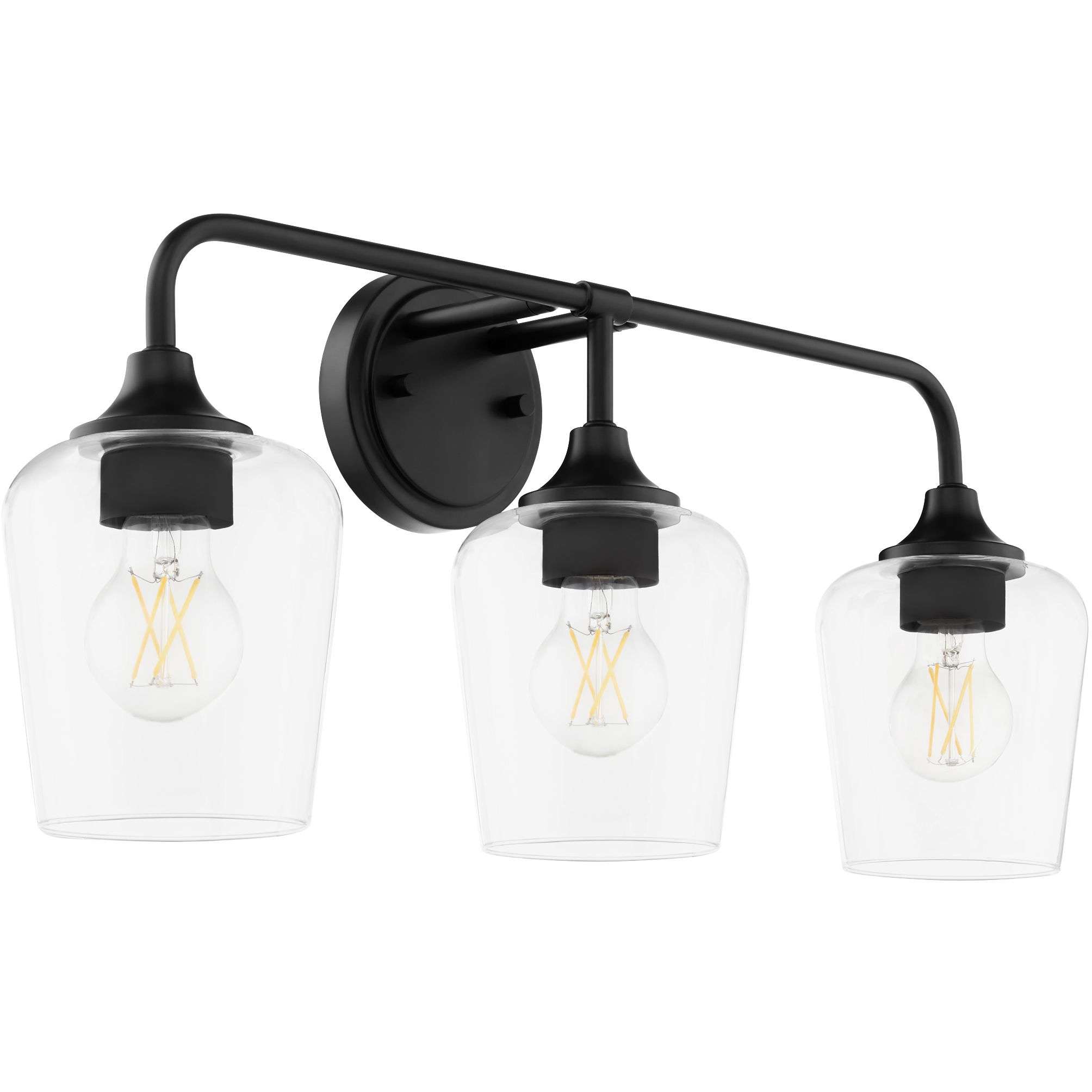 Raymond 3 Light 23 inch Matte Black Vanity Light Wall Light in Clear